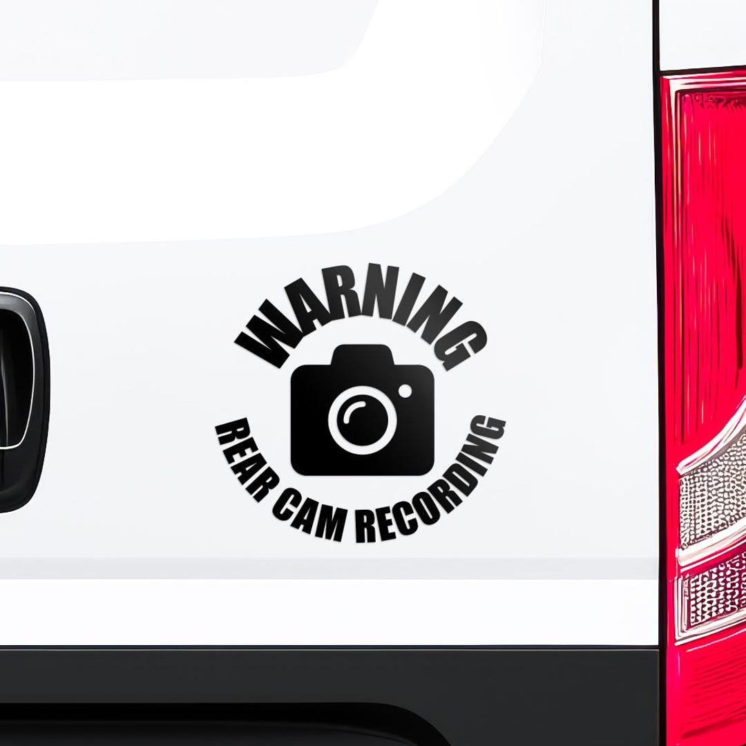 Warning Rear Cam Recording Vinyl Decal Sticker Dash Cam Security Camera ...