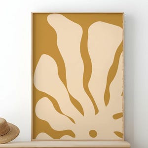Matisse botanical wall art Mustard yellow wall decor Modern minimalist art