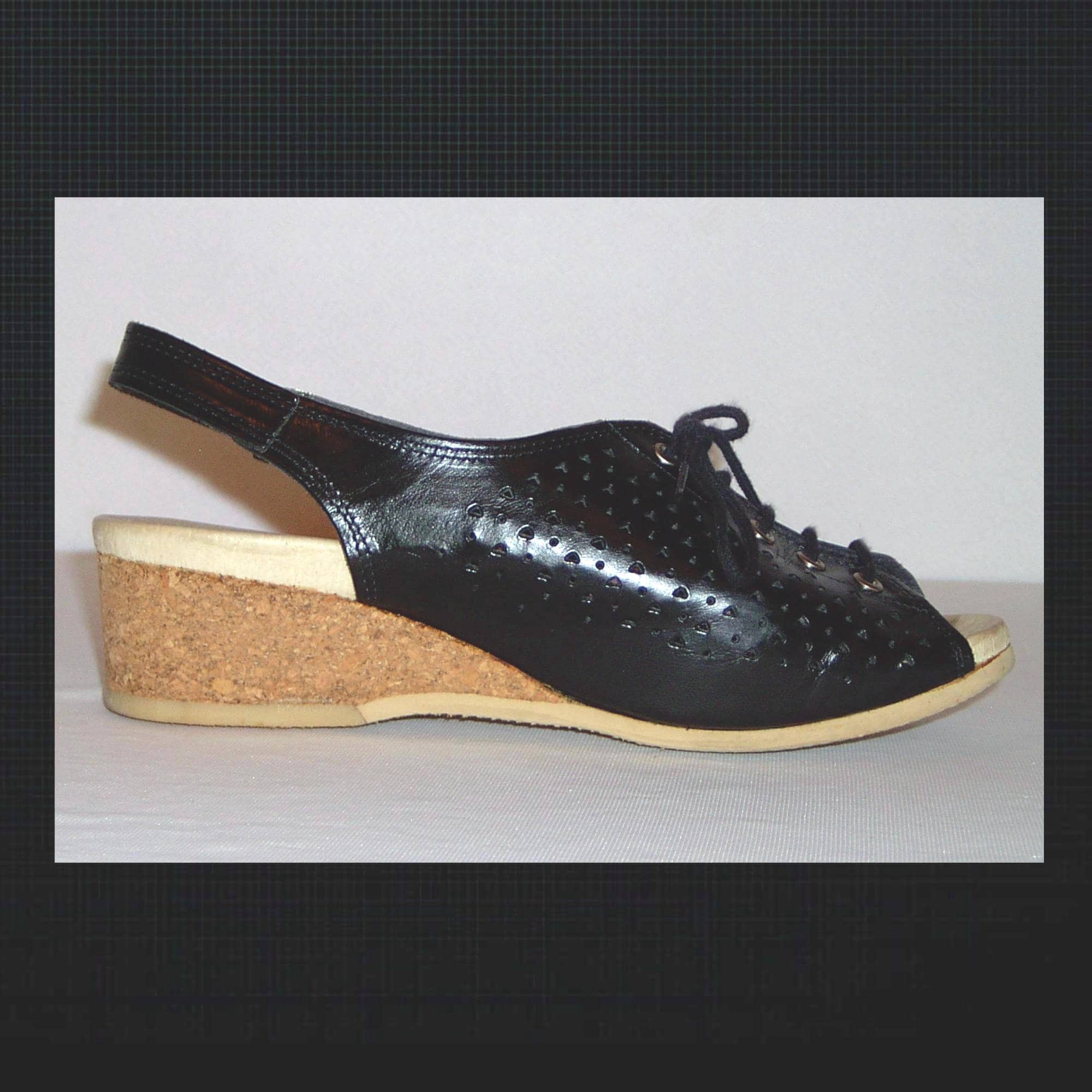 Chaussures Compensées à Talons Très Hauts En Wedge - Taille 38/39 (UK6), Motif Floral Pastel Vintage