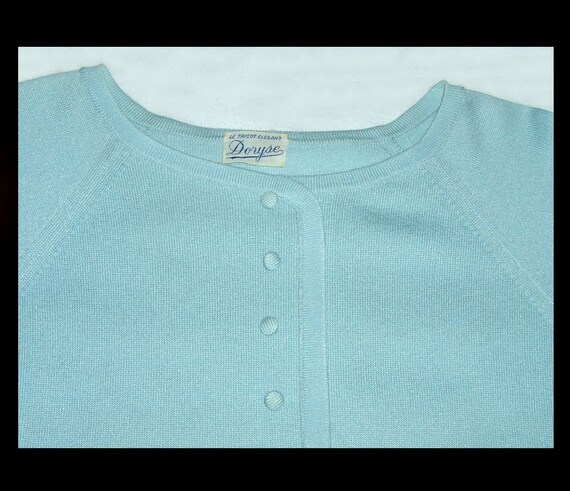 Medium ~ robins egg blue bombshell sweater ~ 50s … - image 7