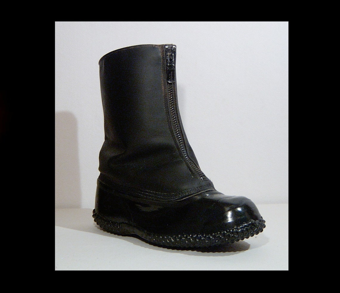 Size 10 men jet black waterproof RCMP police uniform boots Etsy