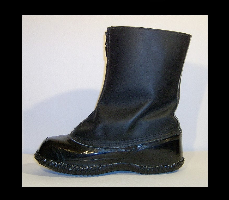 Size 10 men jet black waterproof RCMP police uniform boots Etsy