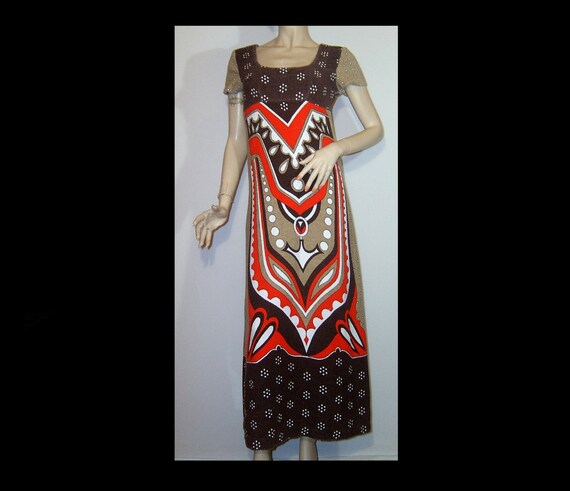 Small ~ Cotton terry towel cloth maxi dress - art