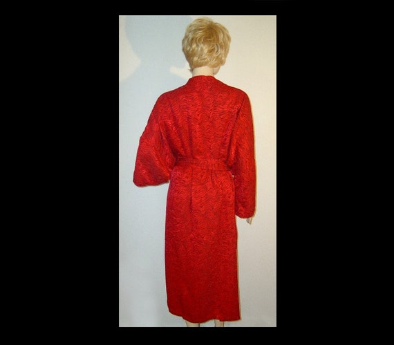 XXL plus ~ silk robe - 2 tone red zebra print wra… - image 3