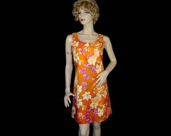 Medium - 1960s dress ~ mod floral - Pantel Montreal Made in Canada