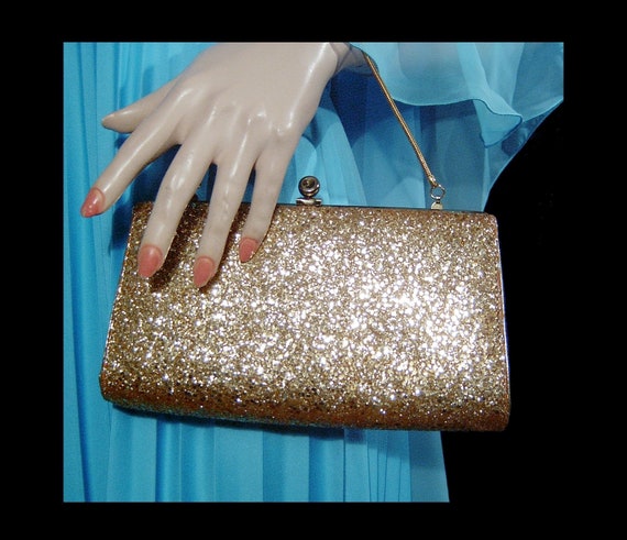 Sparkly gold confetti glitter party purse ~ eveni… - image 1