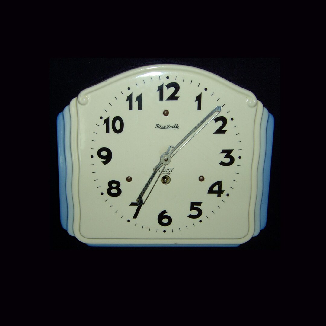 Ceramic Wall Clock - Working Wind up 8 Day - Forestville Canada
