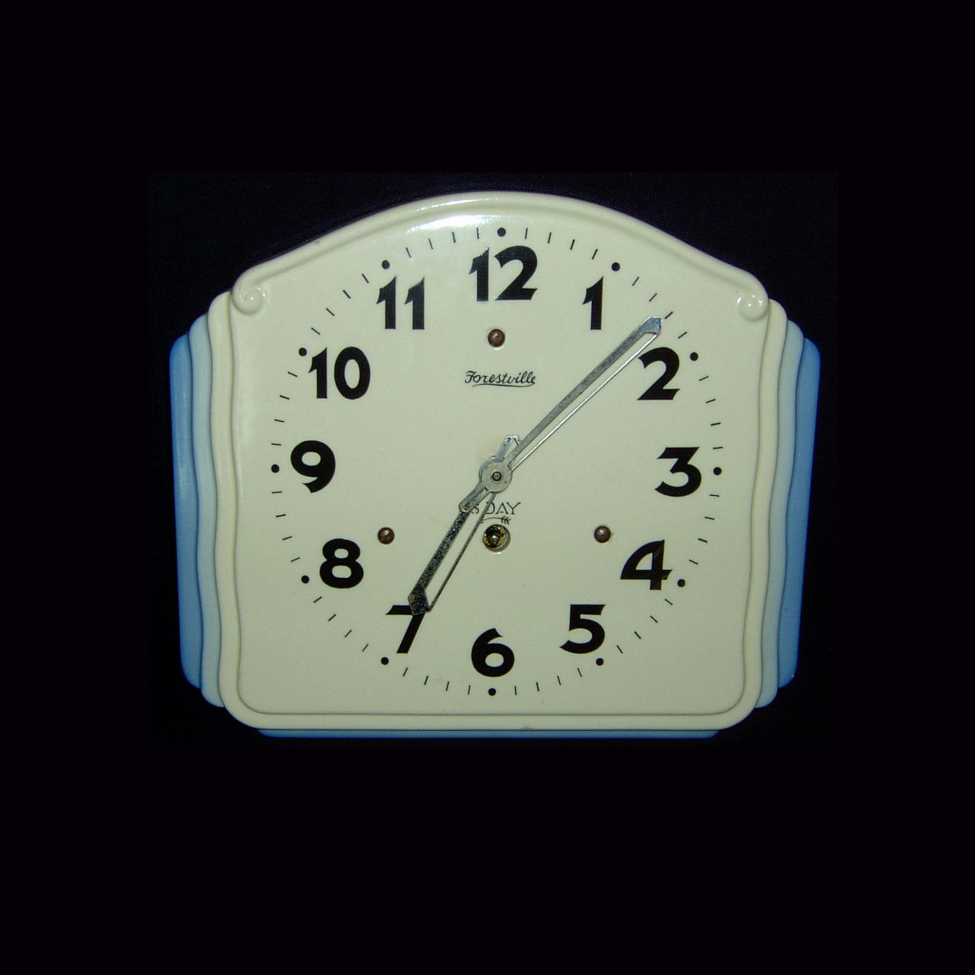 Ceramic Wall Clock - Working Wind up 8 Day - Forestville Canada