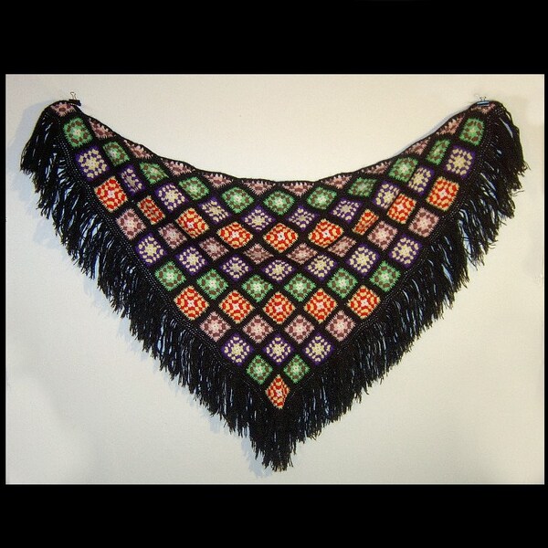 shawl made from granny squares