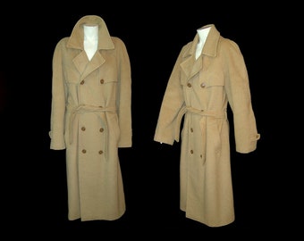 Medium - alpaca mohair wool trenchcoat - Holt Renfrew Made in Italy - tan