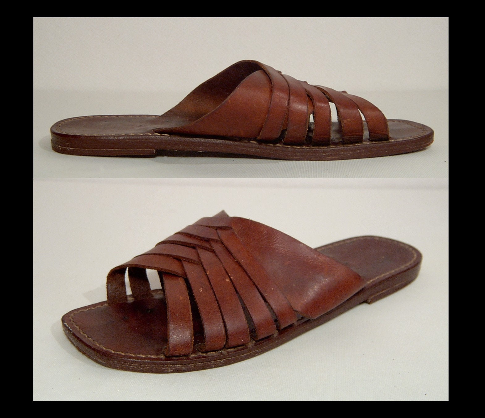 Men 8.5 ~ Braided Leather Sandals ~ Flip Flops ~ Women 10 ~ Calvin Super Classic Shoes ~ Slippers