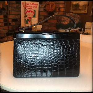 Bolso grande de piel negro y rojo - con monedero - Saks Ave Bag Hong Kong - tal cual