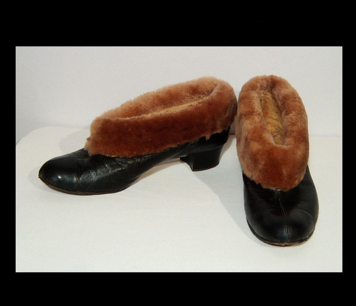 Dress shoes with store fur inside
