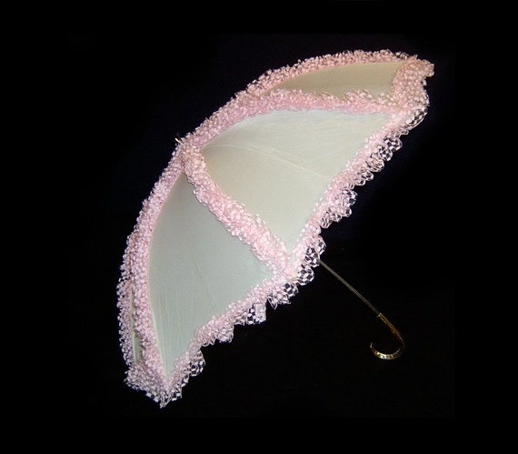 Frilly strawberry ice cream pink lace & white ruf… - image 3