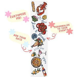 Custom Table Runner Italian Table Runner Italian Wedding Decor Italian Dinner Party Decor That&#39;s Amore Table Runner Hand Drawn Table Runner