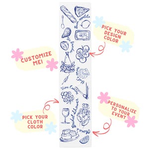 Custom Table Runner Italian Table Runner Italian Wedding Decor Italian Dinner Party Decor That&#39;s Amore Table Runner Hand Drawn Table Runner