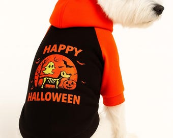 Halloween-hondenhoodie – sweatshirt met skeletpompoenprint huisdierkostuum, puppy-outfit voor kleine honden"(kleine tot middelgrote honden) (1-23 lbs) (1-10 kg)