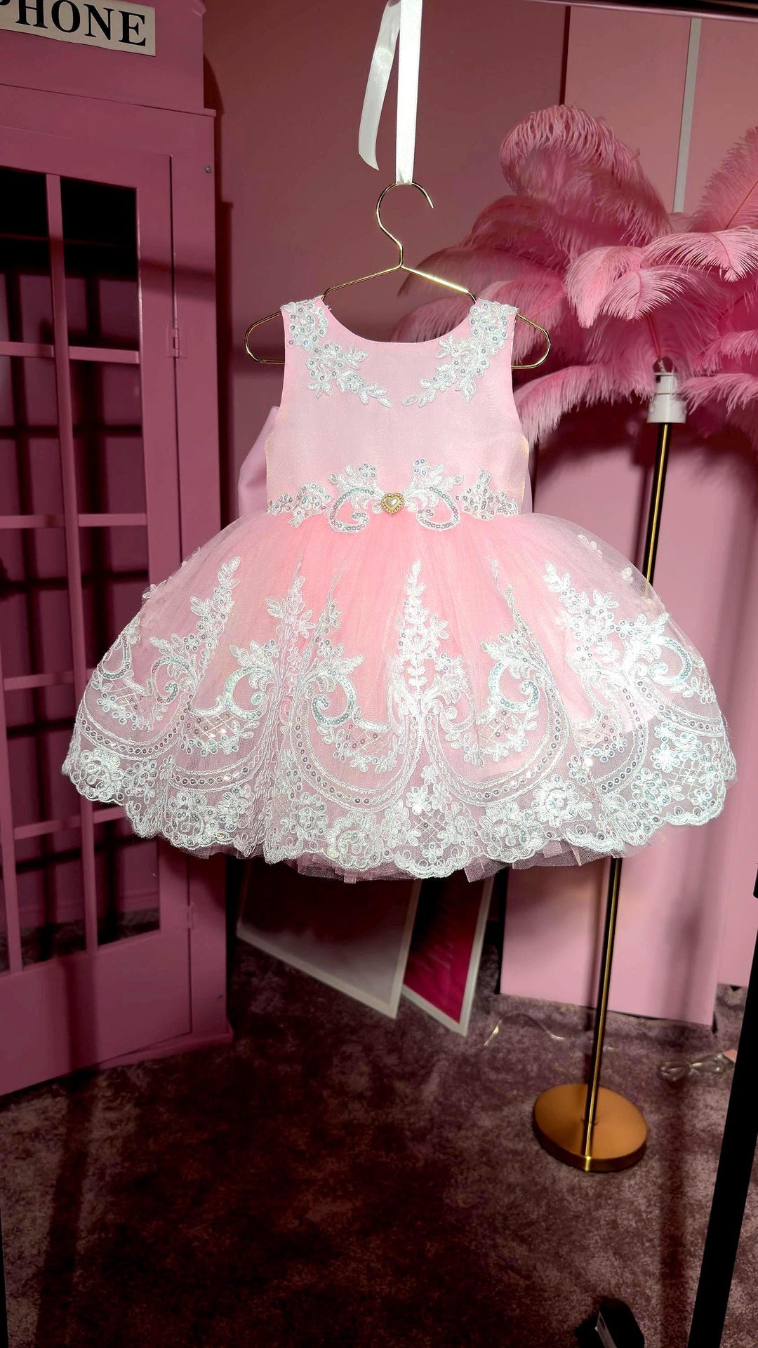 macy's birthday dresses Lace Baby Girl Party Macy's Baby Girl First Dress – Pink Lace Princess Party Gown Israel COLOR:Ivory Bolton Ava Presley 42462 -