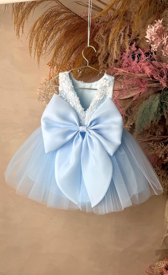 Buy Dusty Blue Junior Bridesmaid Dress Lace Tulle Flower Girl Dress for Wedding Garden Ceremony Online in India