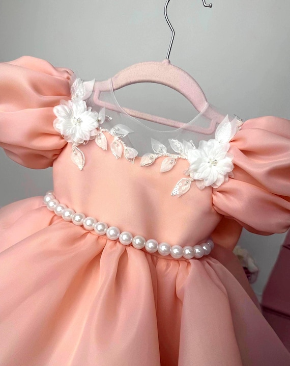 pearl birthday dress Pearl Detail Plunging Birthday Gown - Oyster Pearl