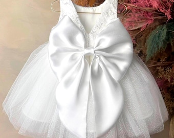 Abito da damigella in pizzo bianco: abito da principessa in tulle per feste