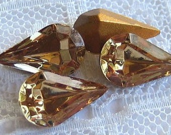 13x7.8 Swarovski Light Colorado Topaz Pear Rhinestone Glass Quantity 4 TTC