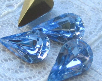 13x7.8 Swarovski Rhinestone Light Sapphire Blue Pear Shape Quantity 4 TTC