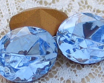 12x10 Light Sapphire Blue Oval Swarovski Rhinestone Gold Foiled Back Qty 4
