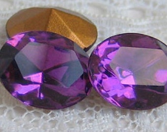 Swarovski Rhinestone 10x8 mm Oval Amethyst Purple Quantity 4