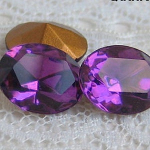 Swarovski Rhinestone 10x8 mm Oval Amethyst Purple Quantity 4