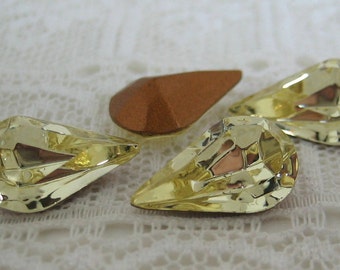 13x7.8 Pear Swarovski Rhinestone Jonquil Light Yellow Quantity 4 TTC