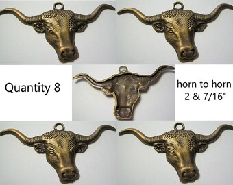 8 Antique Bronze Sacred Cow Findings