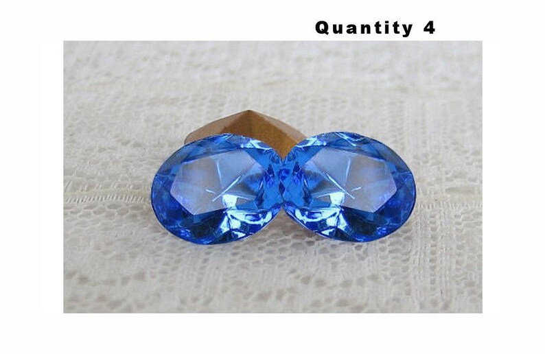 10x8 Oval Swarovski Rhinestone Sapphire Blue Glass Quantity 4 image 1