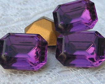 Swarovski 10x8 Purple Amethyst Octagon Rhinestone Quantity 4