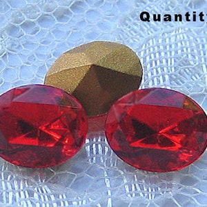10x8 Swarovski Light Siam Oval Rhinestone Quantity 4
