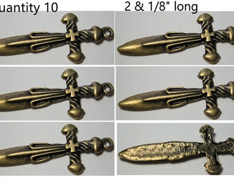 10 Antique Bronze Sword Findings