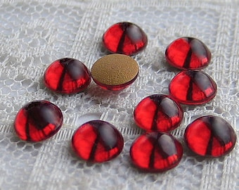 5mm Swarovski Siam Red Flat Back Cab Cabochons Sold in Groups of 10