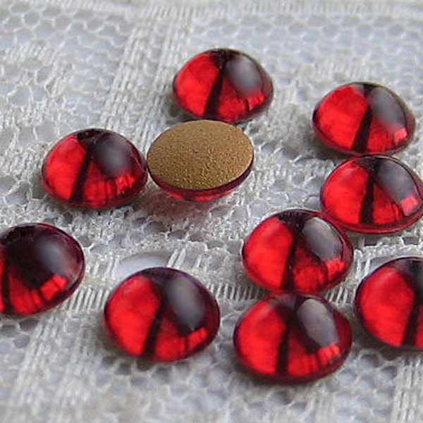 5mm Swarovski Siam Red Flat Back Cab Cabochons Sold in Groups of 10