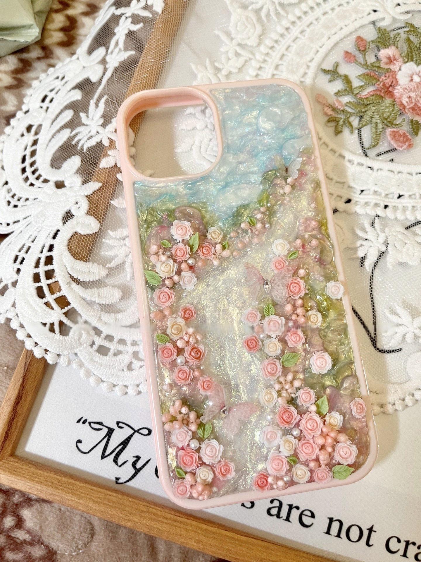 Lot De 10 Stickers 3D époxy Pour Coque De Téléphone - Motifs Tendance, Couleur Rose/multicolore