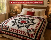 Starbound Quilt Pattern PDF | Modern Geometric Patchwork sizes 84"×84" (Instant Download)