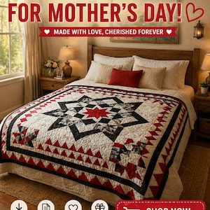 Starbound Quilt Pattern PDF | Modern Geometric Patchwork sizes 84"×84" (Instant Download)