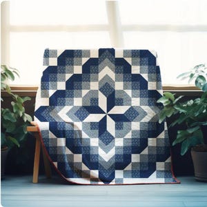 Aurora Star Quilt Pattern PDF 108"x108" | Modern Patchwork Quilt | Instant Download | Beginner Friendly