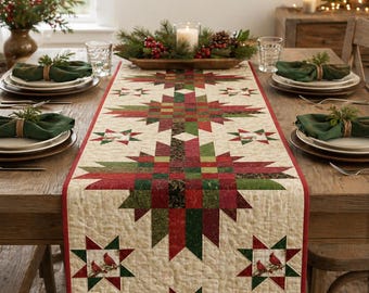 Mönster för Cardinal Cheer Quilt | Enkelt geometriskt lapptäcke (PDF-mönster) Storlek: 68 x 200 cm