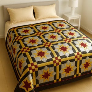 Blossom Chevron Quilt Pattern PDF, Easy Geometric Throw/Twin 64"x82"