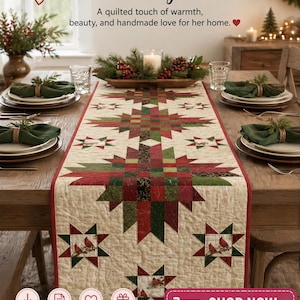 Cardinal Cheer Quilt, Clean Modern Patchwork Pattern | PDF Download, For Beginners, Scrap-Friendly - 28" X 80", Bed Size