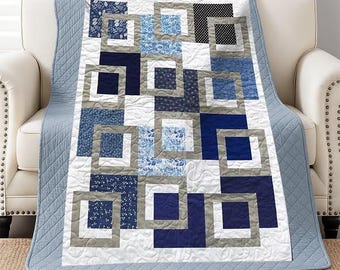 Easy quilt pattern for beginner quilt lovers –Midnight Frames quilt patterns PDF, perfect to download Finished Size: 56 X 72 inches!