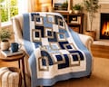 Easy Quilt Pattern, Modern Clean Design - Geometric Patchwork, Beginner Friendly, Guided Instructions | PDF, 56