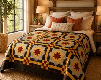 Blossom Chevron Quilt Pattern PDF, Easy Geometric Throw/Twin 64"x82"