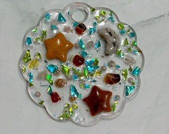 Zen-Inspired Stanley Lid Topper – Real Stones, Stars & Crystals | 40oz Stanley Compatible | Handmade Resin Lid | Nature + Energy Theme