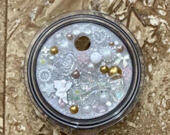 Coquette Bow YETI Topper | Fits 16oz 20oz 24oz Yeti w/ Straw | Pearl Angel Aesthetic Cup Charm | Clear Bow Glitter Lid Decor